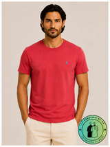 T-shirt col rond jersey Custom Slim Fit Rouge Cerise