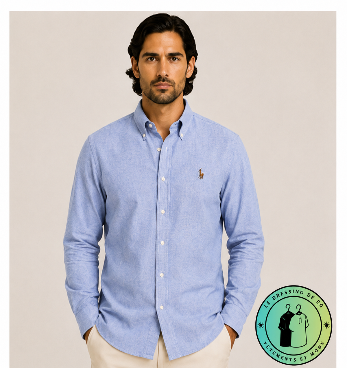 Chemise Oxford Slim Fit Bleu Ardoise