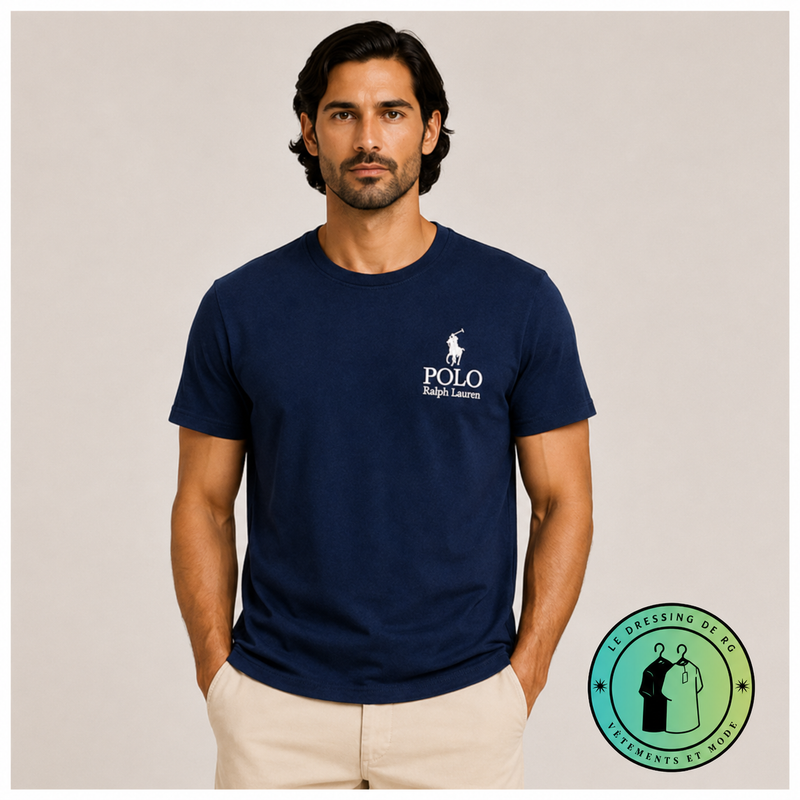 T-shirt Polo Ralph Lauren Classic Fit Logo Bleu Marine - Newport Navy