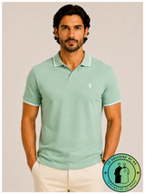 Polo en jacquard piqué Vert Menthe