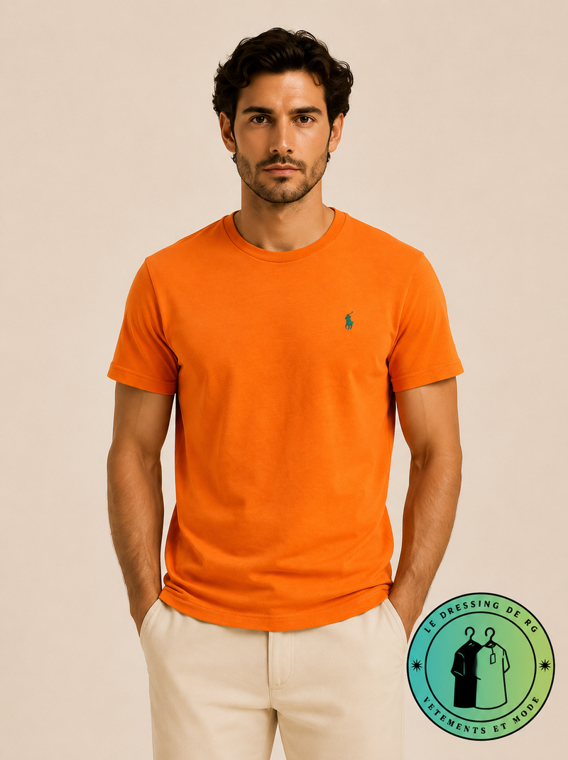 T-shirt col rond jersey Custom Slim Fit Orange