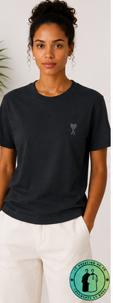 T-shirt en coton Ami de Cœur Noir Cœur Noir