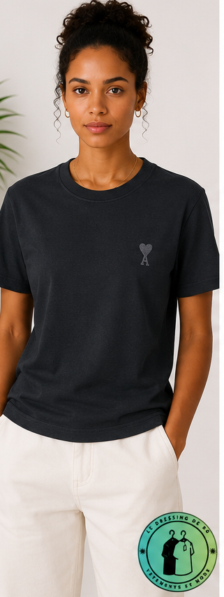 T-shirt en coton Ami de Cœur Noir Cœur Noir
