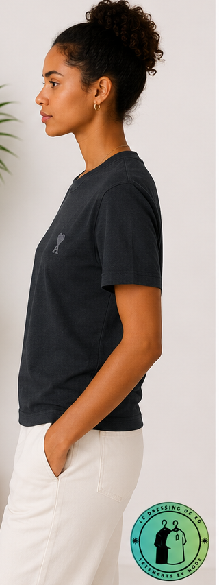 T-shirt en coton Ami de Cœur Noir Cœur Noir