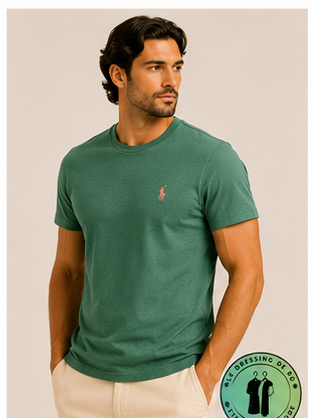 T-shirt Custom Slim Fit en coton doux Vert Aloe