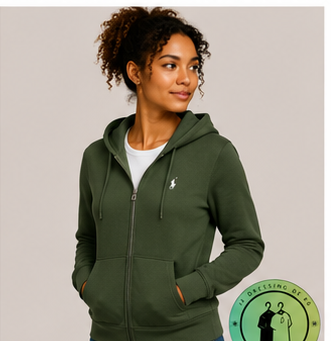 Polo Ralph Lauren  Sweat à capuche zippé en maille double Vert Foncé