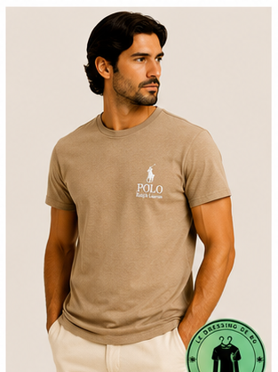 T-shirt Polo Ralph Lauren Classic Fit Logo Marron Clair - Newport Navy