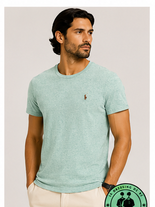 T-shirt col rond jersey Custom Slim Fit Vert Olive