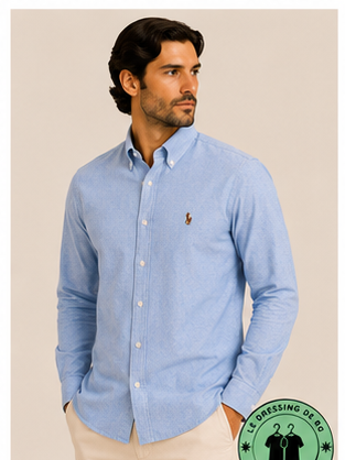 Chemise Oxford Slim Fit Bleu Ardoise