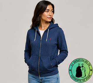 Polo Ralph Lauren   Sweat à capuche zippé en maille double Bleu Marine