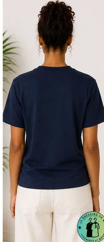 T-shirt en coton Ami de Cœur Bleu Marine Cœur Blanc