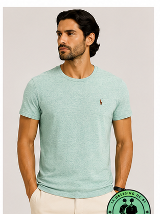 T-shirt col rond jersey Custom Slim Fit Vert Olive