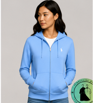 Polo Ralph Lauren   Sweat à capuche zippé en maille double Bleu Ciel