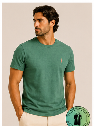 T-shirt Custom Slim Fit en coton doux Vert Aloe