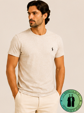 T-shirt col rond jersey Custom Slim Fit Argent