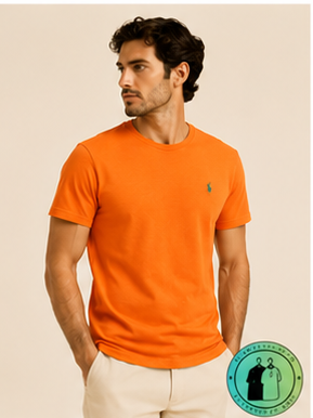 T-shirt col rond jersey Custom Slim Fit Orange