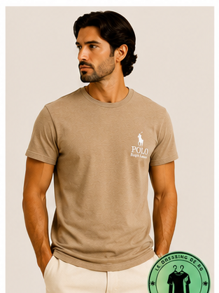T-shirt Polo Ralph Lauren Classic Fit Logo Marron Clair - Newport Navy
