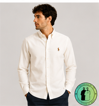 Chemise Polo Ralph Lauren en maille légère de coton piqué Crème
