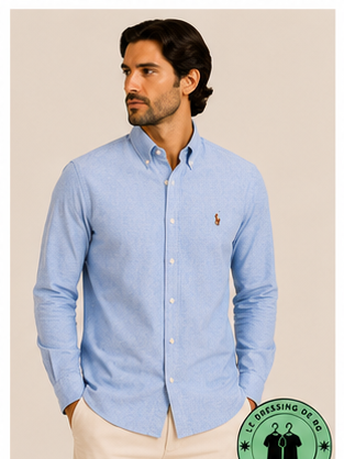 Chemise Oxford Slim Fit Bleu Ardoise