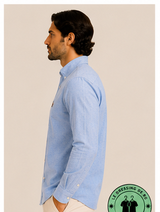 Chemise Oxford Slim Fit Bleu Ardoise