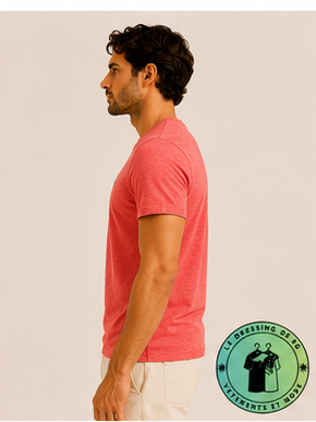T-shirt col rond jersey Custom Slim Fit Rouge Pastel