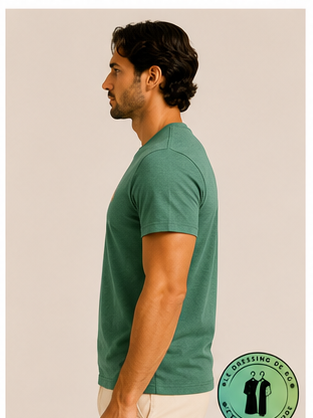 T-shirt Custom Slim Fit en coton doux Vert Aloe
