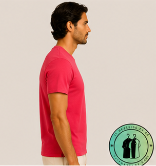 T-shirt col rond jersey Custom Slim Fit Rouge Cerise