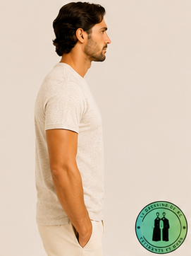 T-shirt col rond jersey Custom Slim Fit Argent