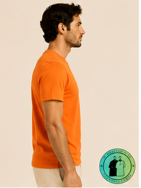 T-shirt col rond jersey Custom Slim Fit Orange