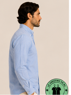 Chemise Oxford Slim Fit Bleu Ardoise