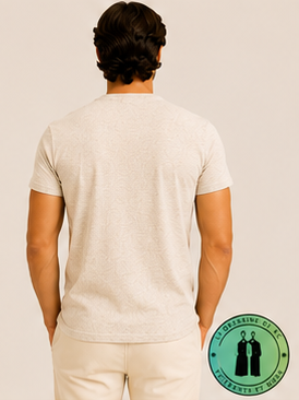 T-shirt col rond jersey Custom Slim Fit Argent