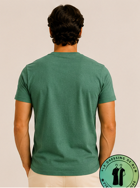 T-shirt Custom Slim Fit en coton doux Vert Aloe