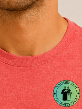 T-shirt col rond jersey Custom Slim Fit Rouge Pastel