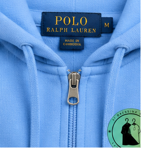 Polo Ralph Lauren   Sweat à capuche zippé en maille double Bleu Ciel