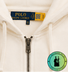 Polo Ralph Lauren   Sweat à capuche zippé en maille double Crème