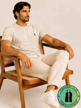 T-shirt col rond jersey Custom Slim Fit Argent