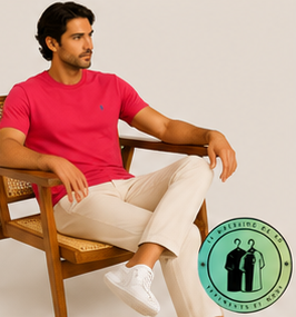 T-shirt col rond jersey Custom Slim Fit Rouge Cerise