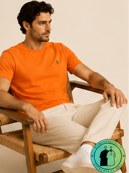 T-shirt col rond jersey Custom Slim Fit Orange