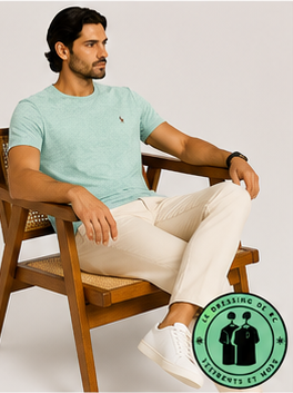 T-shirt col rond jersey Custom Slim Fit Vert Olive
