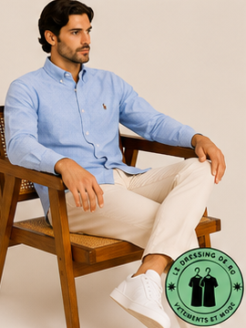 Chemise Oxford Slim Fit Bleu Ardoise