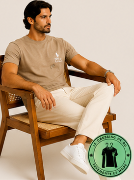 T-shirt Polo Ralph Lauren Classic Fit Logo Marron Clair - Newport Navy