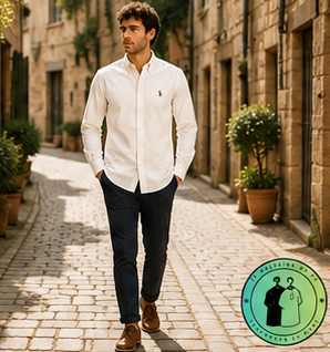Chemise Polo Ralph Lauren en maille légère de coton piqué Crème