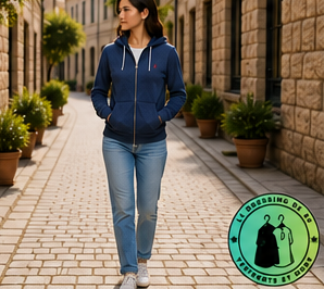 Polo Ralph Lauren   Sweat à capuche zippé en maille double Bleu Marine