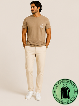 T-shirt Polo Ralph Lauren Classic Fit Logo Marron Clair - Newport Navy