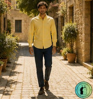 Chemise Oxford Slim Fit Jaune