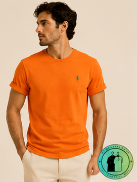 T-shirt col rond jersey Custom Slim Fit Orange