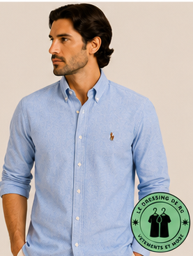 Chemise Oxford Slim Fit Bleu Ardoise