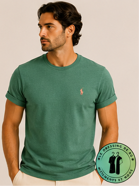 T-shirt Custom Slim Fit en coton doux Vert Aloe