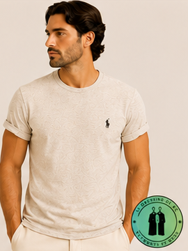 T-shirt col rond jersey Custom Slim Fit Argent