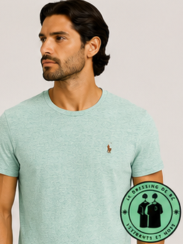 T-shirt col rond jersey Custom Slim Fit Vert Olive